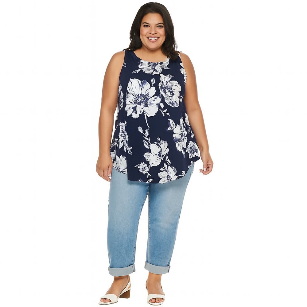 NWT Floral Sleeveless Tunic Tank